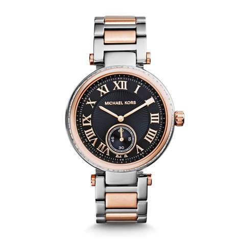 michael kors skylar silver and rose gold watch|Michael Kors rose gold.